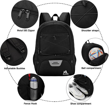 Hsmihair Soccer Bag,Youth Soccer Backpack with Ball and Cleat Compartment