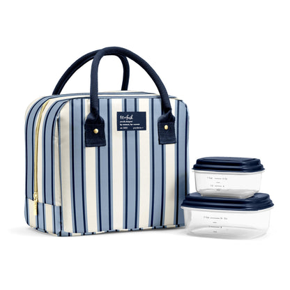 Fit & Fresh Bloomington Lunch Bag for Women - Insulated Large Lunch Box for Work with Containers, Leak-Resistant, Stain-Resistant, Zipper Closure, Cheetah
