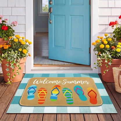Tinideya 2 Pcs Halloween Door Mats Outdoor Layered Ghost Front Door Mat
