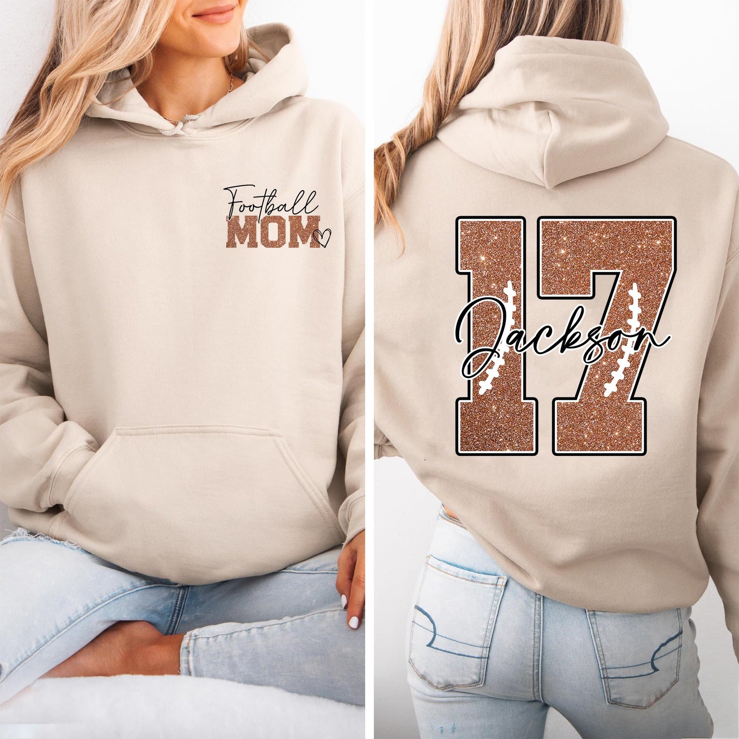 Personalized Football Mom Shirt with Kids Names and Jersey Number, Custom Football Mama Shirt, Women Sport Shirts