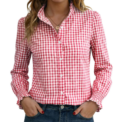 Funlingo Women's Striped Button Down Shirt