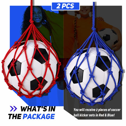 TOBWOLF Football Kick Trainer, Soccer Return Trainer Net Fits Ball Size 3, 4, 5, Hands-Free Soccer Kick Throw Training Aid
