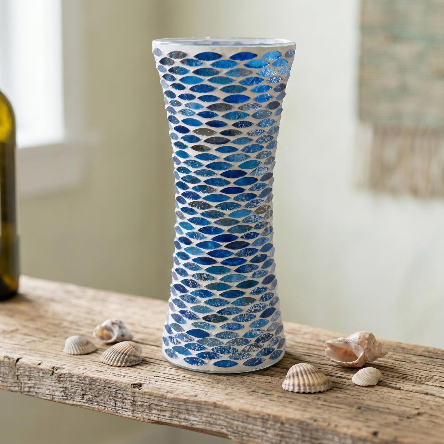 11.6" H Purple Red Mosaic Vase