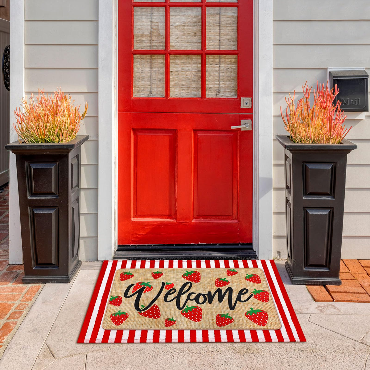 Tinideya 2 Pcs Halloween Door Mats Outdoor Layered Ghost Front Door Mat