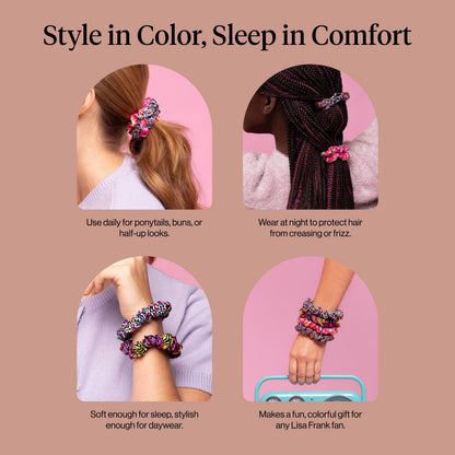 Kitsch Ultra-Petite Satin Scrunchies for Women - Cherry Blossom, 5pcs