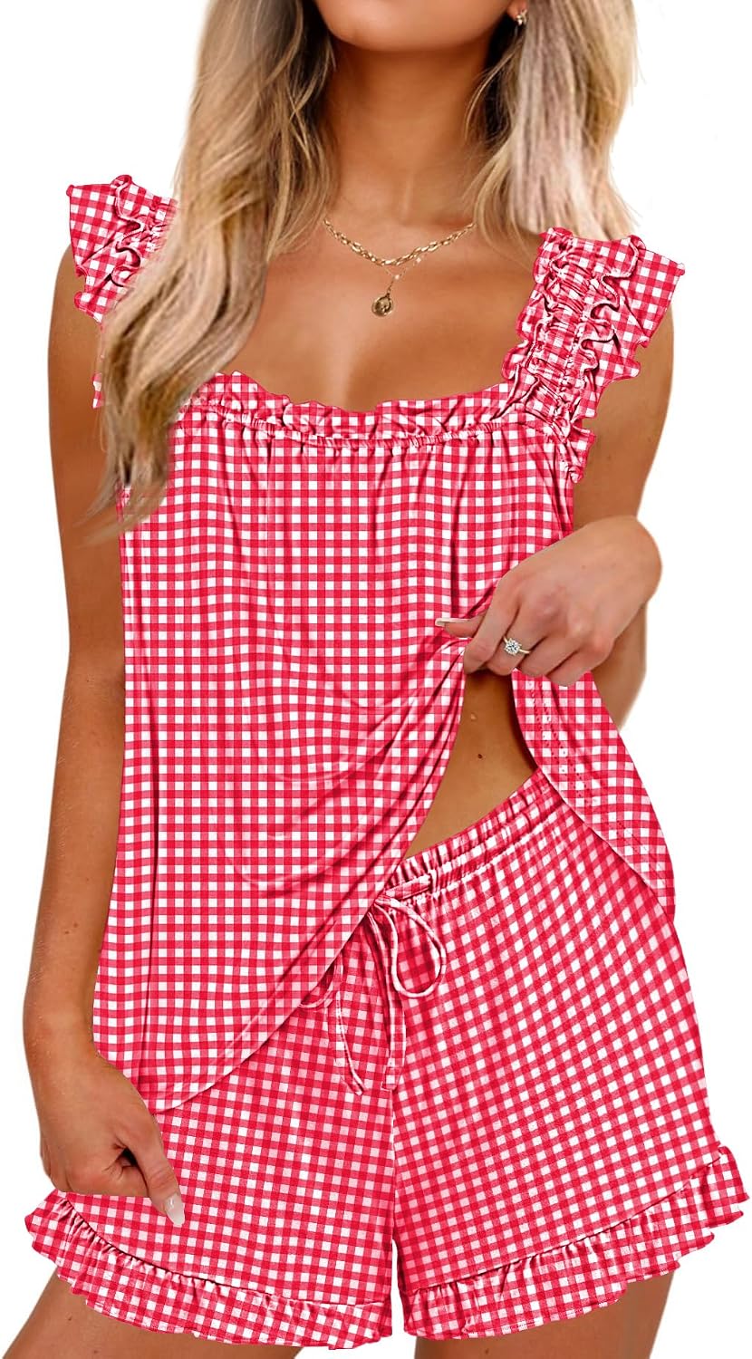 Ekouaer Pajama Set - 2 Piece Ruffle