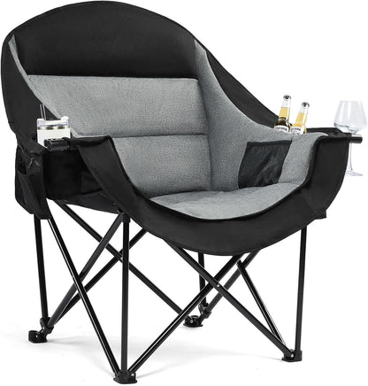 Oversized Camping Chairs for Adults - Heavy Duty Padded Outdoor Camp Chair