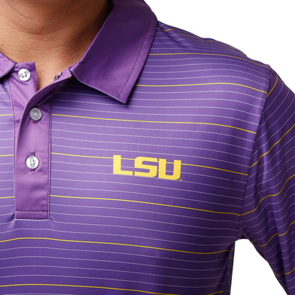 FOCO NCAA Mens NCAA College Team Logo Striped Polyester Polo Short Sleeve Shirt