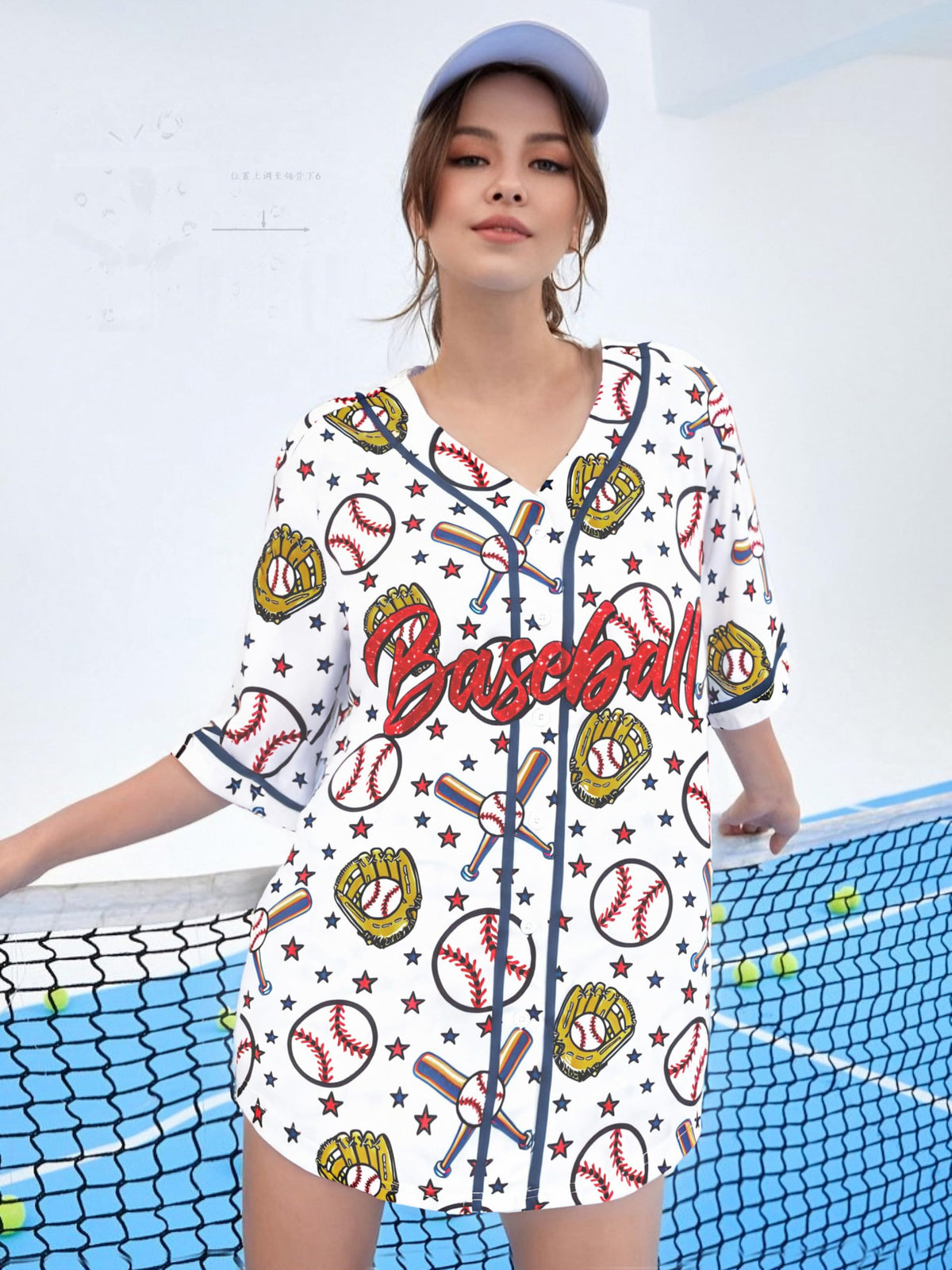 Baseball Shirt Women Baseball Jersey Graphic Button Down Shirt Game Day Short Sleeve Tops