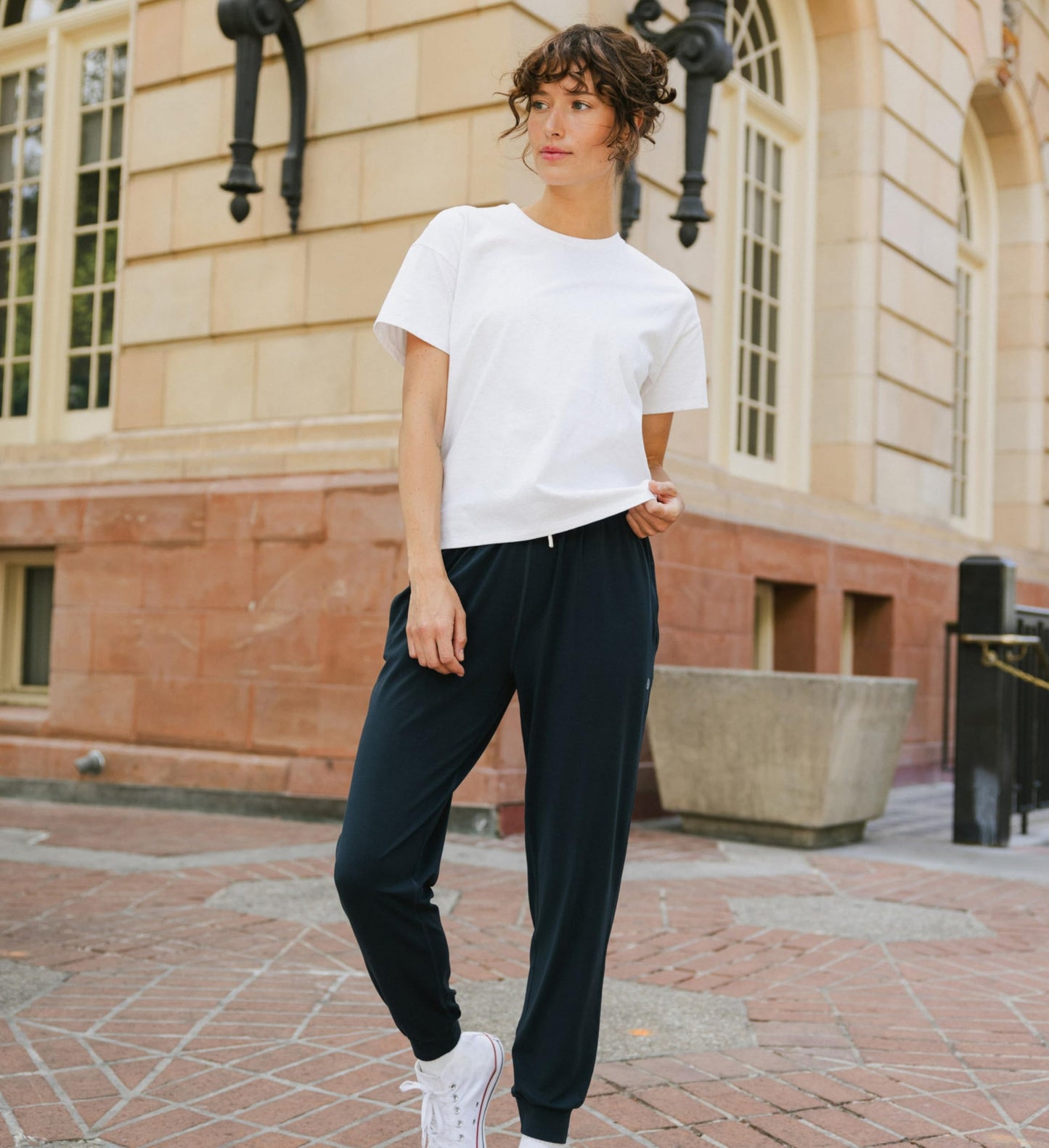Cozy Earth Women's Studio Jogger Pants, Mid-Rise Lightweight Casual Joggers