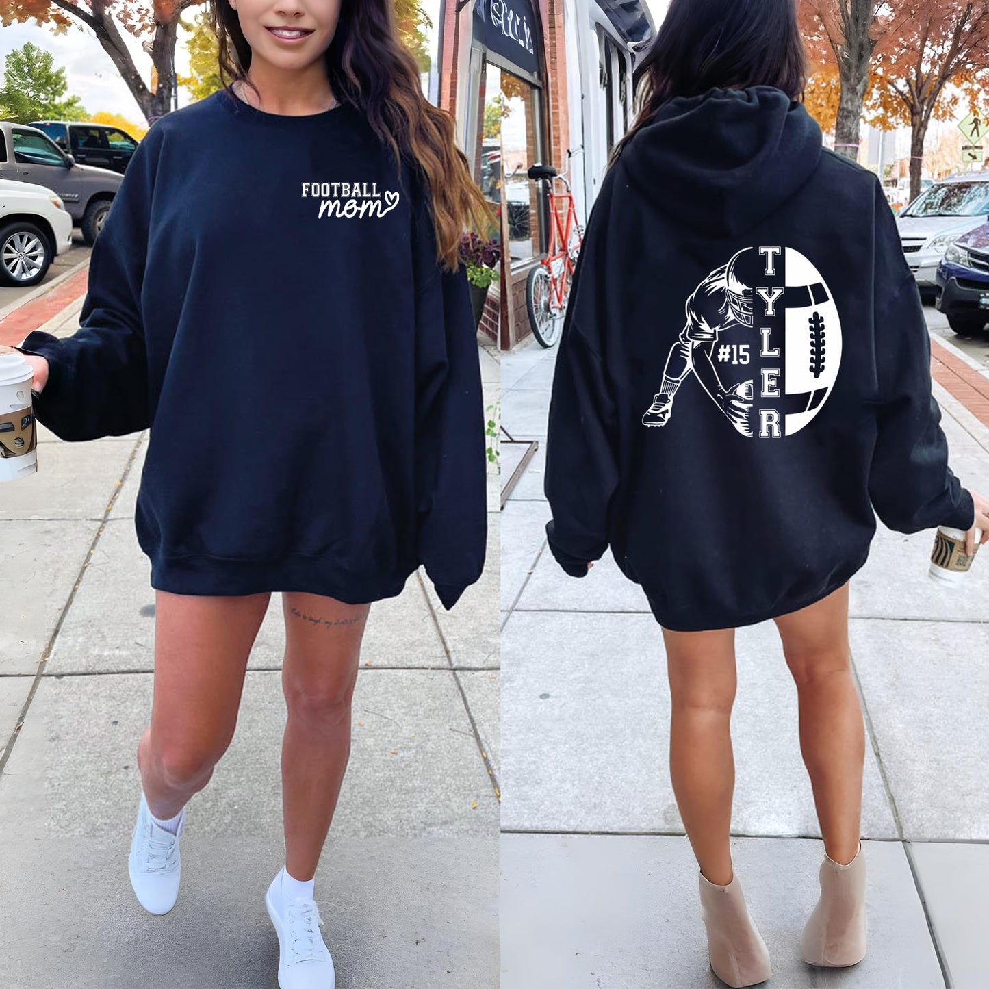 Personalized Football Mom Shirt with Kids Names and Jersey Number, Custom Football Mama Shirt, Women Sport Shirts