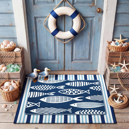 Tinideya 2 Pcs Halloween Door Mats Outdoor Layered Ghost Front Door Mat