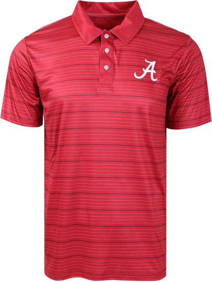 FOCO NCAA Mens NCAA College Team Logo Striped Polyester Polo Short Sleeve Shirt