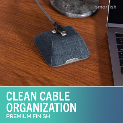 Smartish® Magnetic Cord Holder - Bigger Cable Wrangler Organizer with Magnet Clips for Charger Management on Desktop, Nightstand - Holds 6+ Cables - I'm Blushing