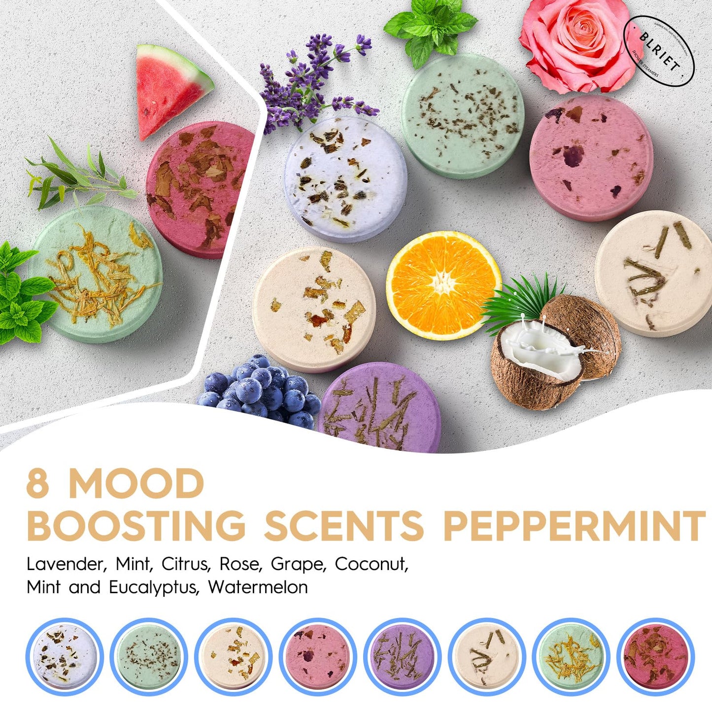 Blriet Shower Steamers Aromatherapy Relief Gifts for Women Teen Girls 8 ct