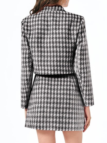 Cicy Bell Womens Cropped Tweed Business Casual Suit