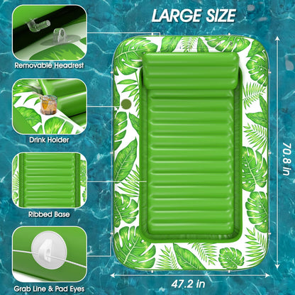 Inflatable Tanning Pool Lounger Float - Jasonwell 4 in 1 Sun Tan Tub Sunbathing Pool Lounge Raft Floatie Toys Water Filled Tanning Bed Mat Pad for Adult Blow Up Kiddie Pool Kids Ball Pit Pool (L)