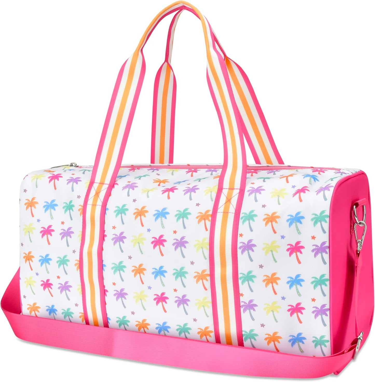 iscream 17" x 11" Duffle Bag with Sturdy Nylon Exterior for Sport and Travel with Adjustable Strap - Palm Paradise