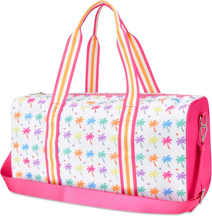 iscream 17" x 11" Duffle Bag with Sturdy Nylon Exterior for Sport and Travel with Adjustable Strap - Palm Paradise
