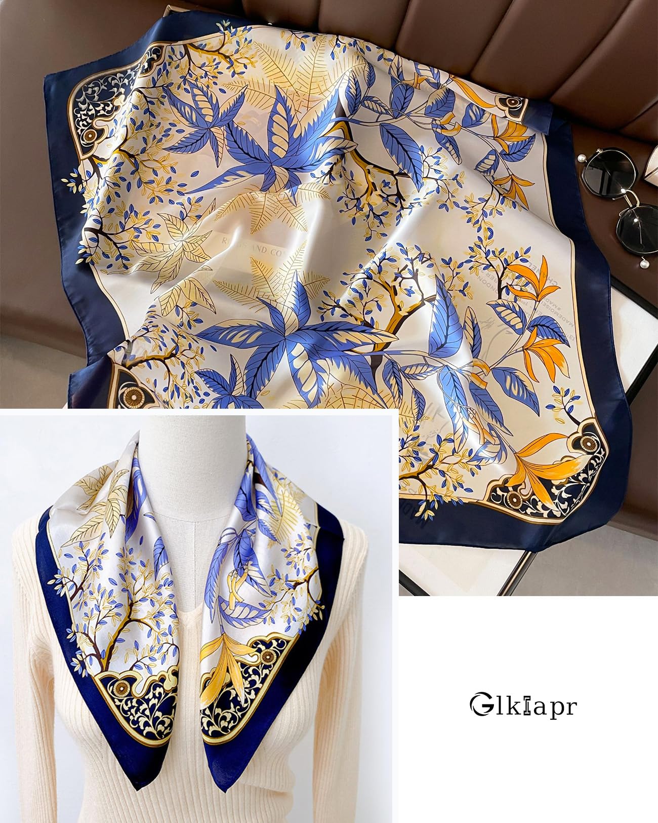 Satin Bandana Headscarf for Women Silky Hair Scarves for Fashion Lightweight