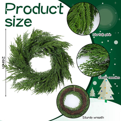 Wavwavw 48" Christmas Large Norfolk Pine Wreath for Front Door