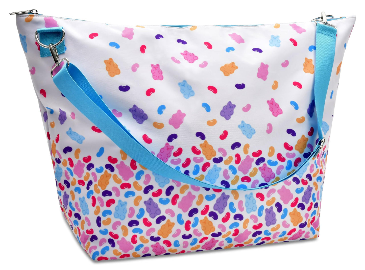 iscream Girls' Weekender Travel Tote Bag with Adjustable Strap and Interior Zipper Pocket - Bright Rainbow Collection