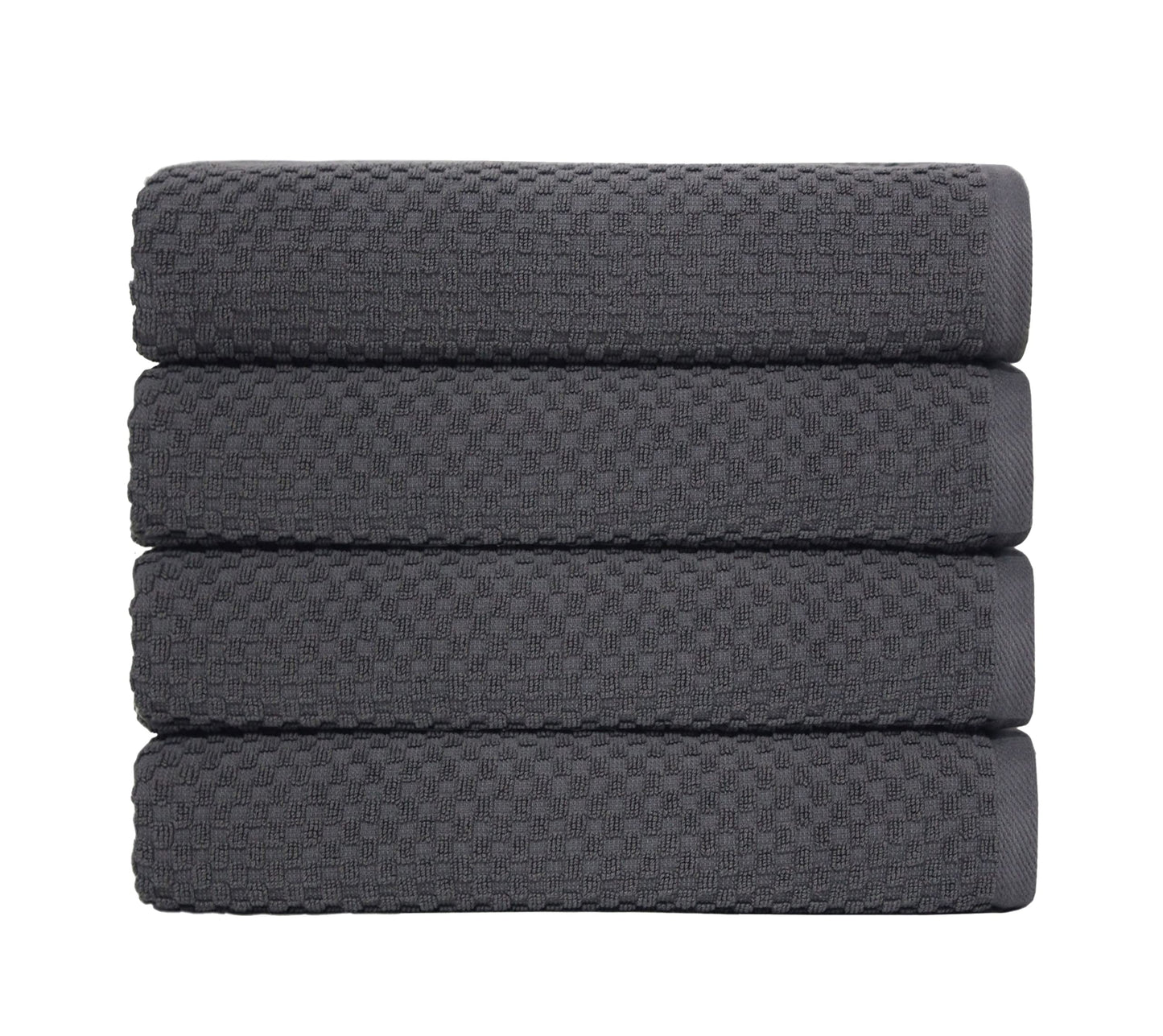 COTTON CRAFT- Euro Spa Set of 4 Luxury Waffle Weave Bath Towels, Oversized Pure Ringspun Cotton, 30 inch x 56 inch, White