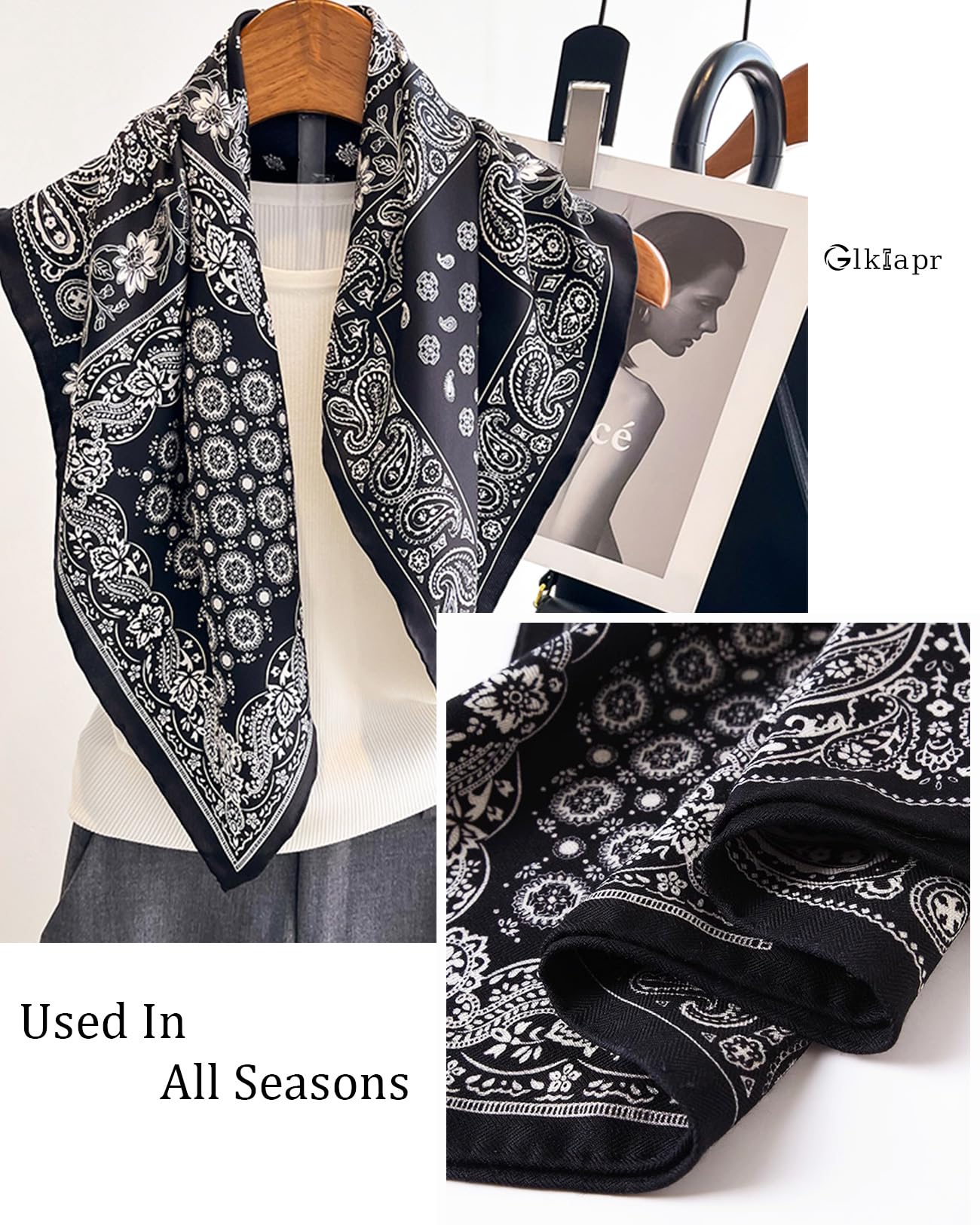 Satin Bandana Headscarf for Women Silky Hair Scarves for Fashion Lightweight