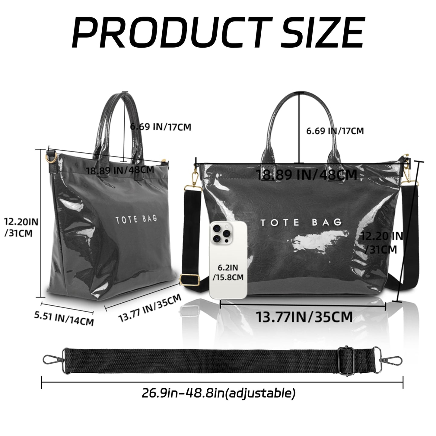 GISMTR Large PVC Tote Bag