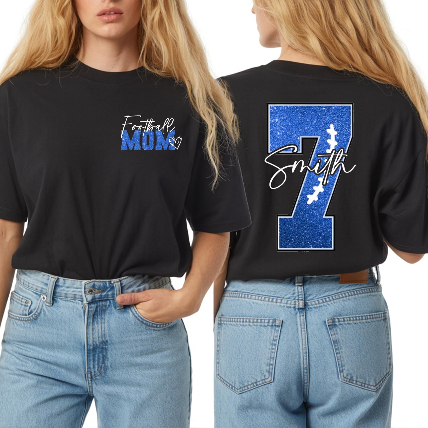 Personalized Football Mom Shirt with Kids Names and Jersey Number, Custom Football Mama Shirt, Women Sport Shirts