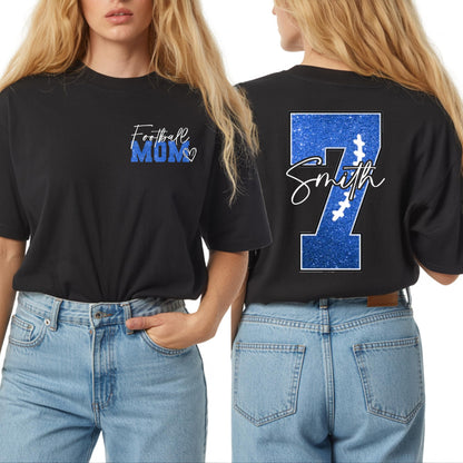 Personalized Football Mom Shirt with Kids Names and Jersey Number, Custom Football Mama Shirt, Women Sport Shirts