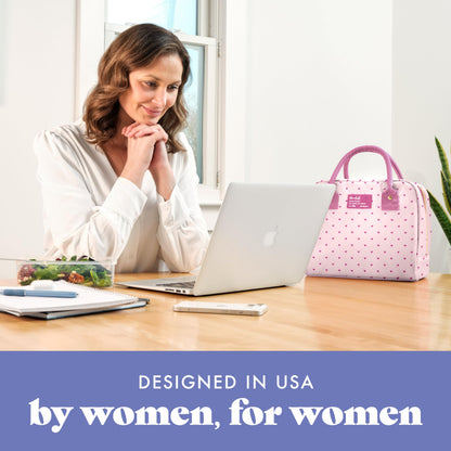 Fit & Fresh Bloomington Lunch Bag for Women - Insulated Large Lunch Box for Work with Containers, Leak-Resistant, Stain-Resistant, Zipper Closure, Cheetah
