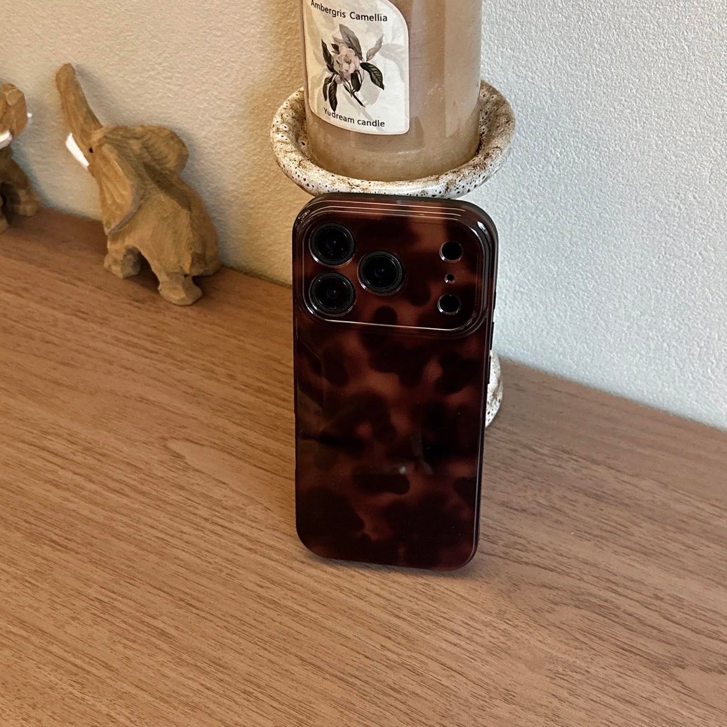 Aesthetic Tortoise Shell Phone Case for iPhone 17 Pro 6.3in,Retro Cool Girl Leopard Print Brown Amber Trendy Full Camera Protective Cover for iPhone 17pro 6.3"