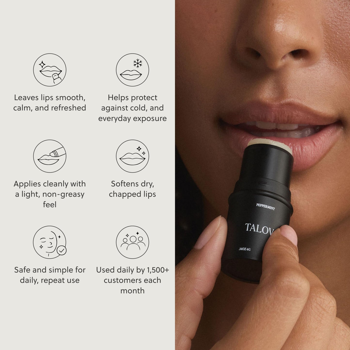 Grass-Fed Tallow Lip Balm, Coco Vanilla, Moisturizing