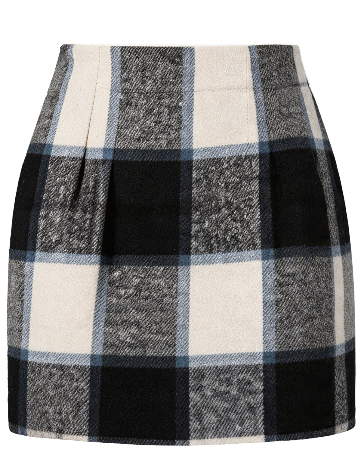 AURUZA Women's Plaid Pencil Mini Skirt