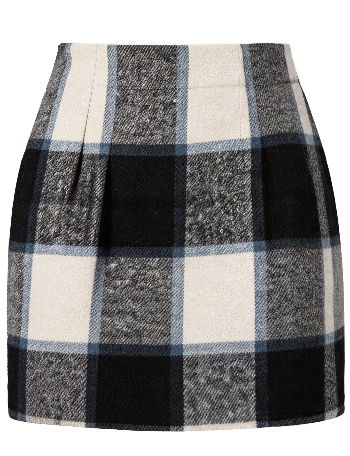 AURUZA Women's Plaid Pencil Mini Skirt