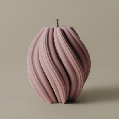 LAWA Swirl Candle - Beautiful Handmade Pillar Soy Wax Twirl Elegant Bubble Aesthetic Candle Housewarming Gift Home Room Shelf Decor Idea Spiral White Large