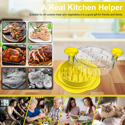 SURETIVIAN Chicken Shredder Tool Twist Large Chicken Breast Shredder with Brush&Fork, Visible Meat Shredder Machine, Anti-Slip Strip, Ergonomic Handle, BPA Free, Pork Beef Chicken(Hot Pink)