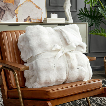 Cozy Bliss Faux Fur Throw Blanket for Couch, Fuzzy Soft Plush Thick Bubble Blanket for Sofa Bedroom Living Room, 50 * 60 Inches Tie Dye Pink