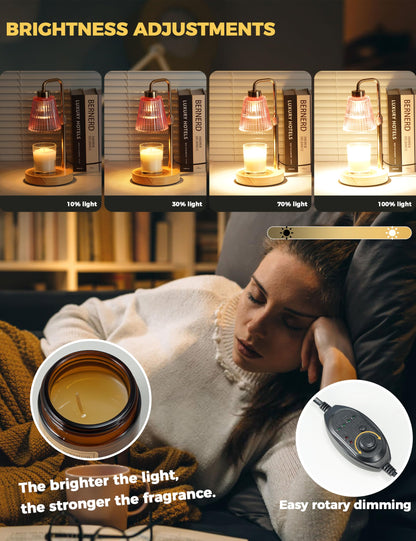 GODONLIF Candle Warmer Lamp with Cycle Timer, Birthday Gifts for Women Mom Her, House Warming Gifts New Home Room Decor, Wax Melt Warmer for Jar Candles with 2 Bulbs
