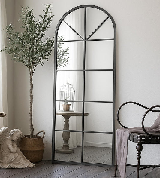 Traditional Vintage Gold Mirror, Antique Arched Mirror, Bronze Decor Wall Mirrors, Large Baroque Mirror with Aluminum Frame, Ornate Mirrors for Bathroom, Living Room, Fireplace (36"x24")