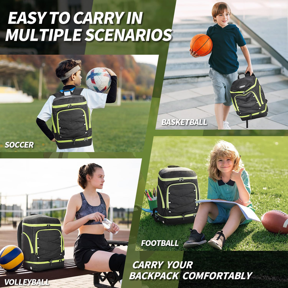 Soccer Backpack,Soccer Bag with Ball Holder and Shoe Compartment