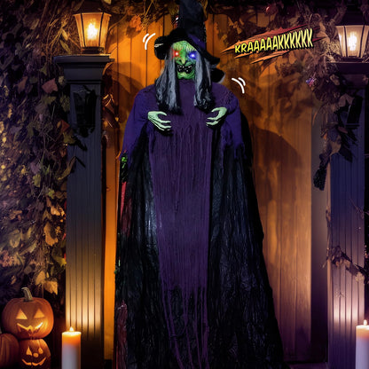 AW 9Ft Animatronics Flying Witch Hovering Broom Animated AC 100V-240V Halloween Outdoor Decoration Motion Activated 2026