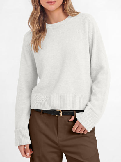 ANRABESS Sweaters for Women Cropped Fall Lightweight Pullover