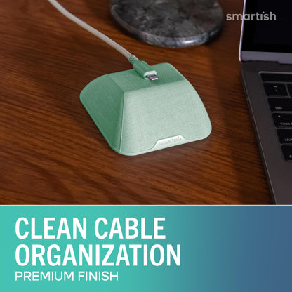 Smartish® Magnetic Cord Holder - Bigger Cable Wrangler Organizer with Magnet Clips for Charger Management on Desktop, Nightstand - Holds 6+ Cables - I'm Blushing
