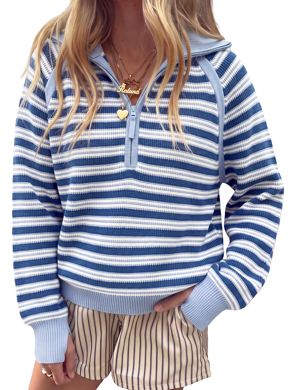 Women's Half Zip Sweater Long Sleeve Pullover