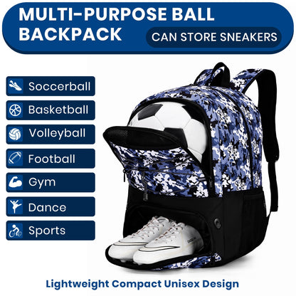 Hsmihair Soccer Bag,Youth Soccer Backpack with Ball and Cleat Compartment