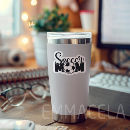 (3PCS) Soccer Mom Sticker - Waterproof Vinyl Decal for Books, Laptops, Tumblers, Water Bottles, Scrapbooks - Sport Stickers Gift for Mom, Mama - 3 x 2.3 Inch.