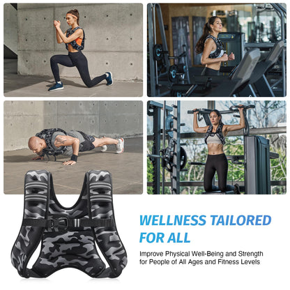 ZELUS Weighted Vest, 6lb/8lb/12lb/16lb/20lb/25lb/30lb Weight Vest with Reflective Stripe for Workout, Strength Training, Running, Fitness, Muscle Building, Weight Loss, Weightlifting