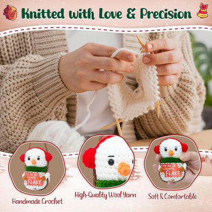 OASSIE Christmas Tree Crochet - Xmas Stocking Stuffers Gifts for Women Men | Christmas Tree Decorations, Christmas Crochet Gifts for Friends/Family/Coworkers, Emotional Support Message, Handmade
